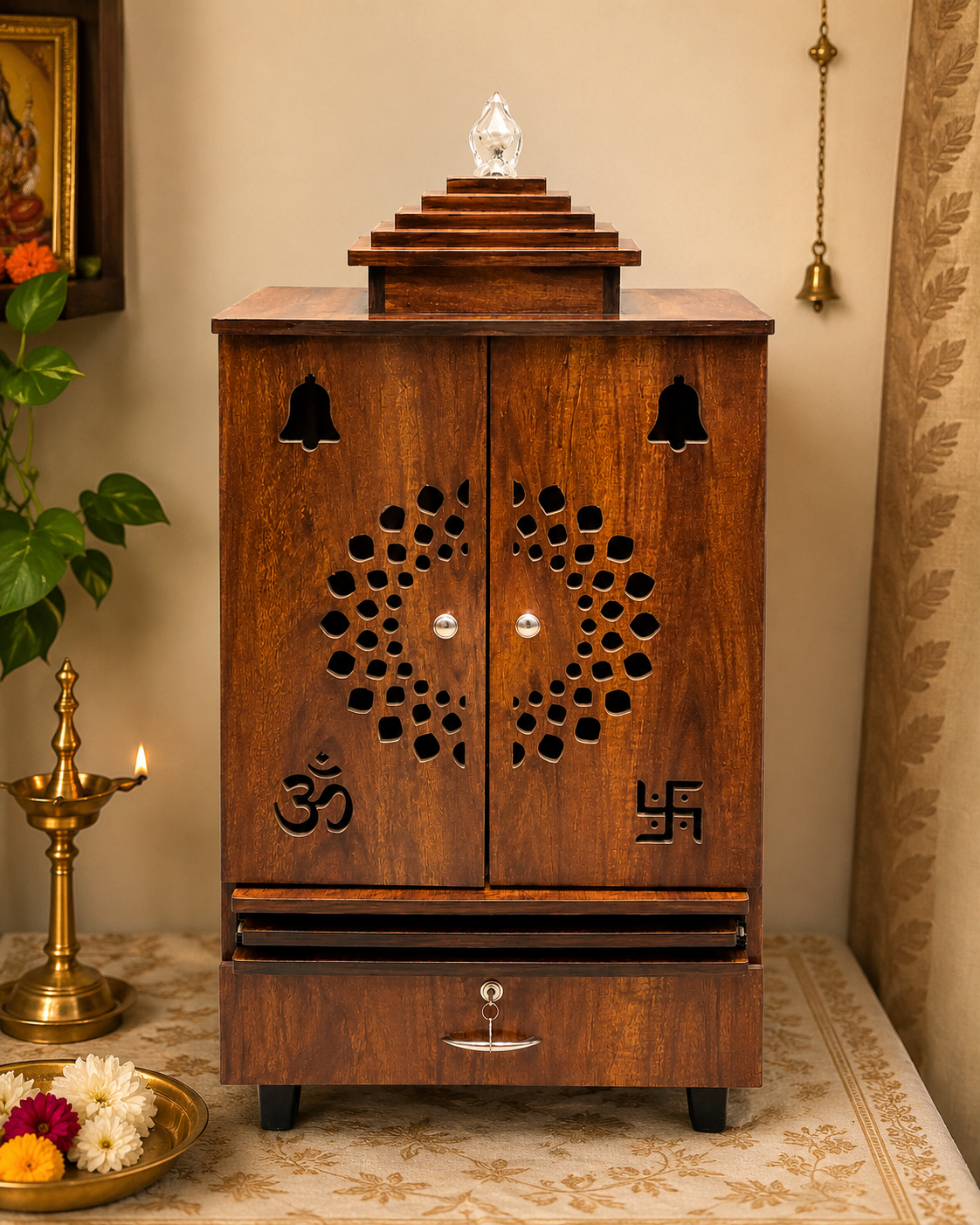 Mandir for home with door