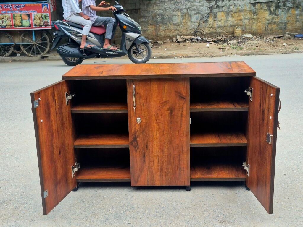 3 Door Shoe Rack - Walnut