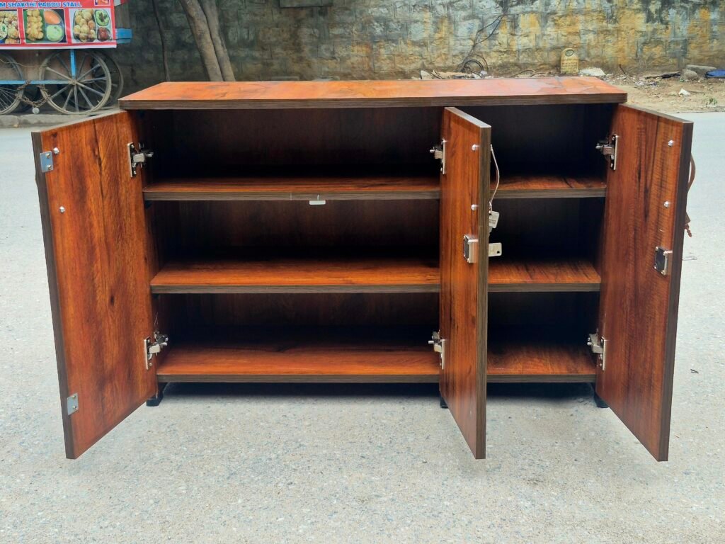 3 Door Shoe Rack - Walnut