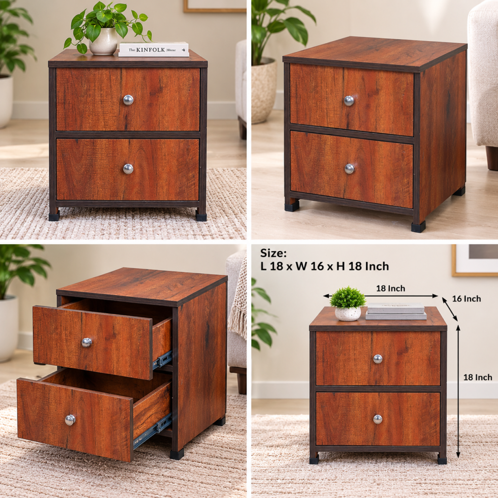 Bedside Table with 2 Drawers
