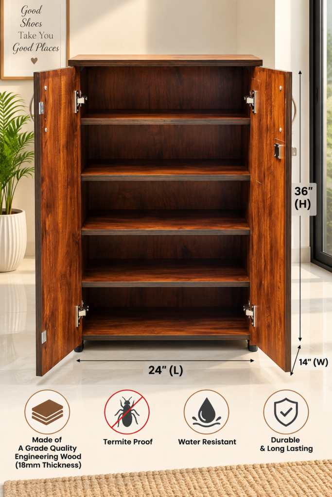 Shoe Stand for Home - Walnut