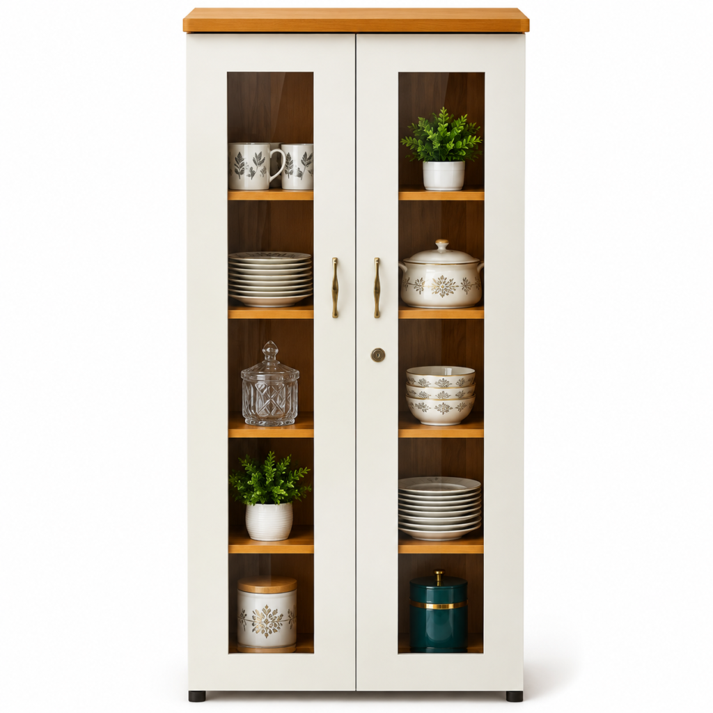 Display Cabinet with 5 Compartments, Multipurpose Showcase for Living Room