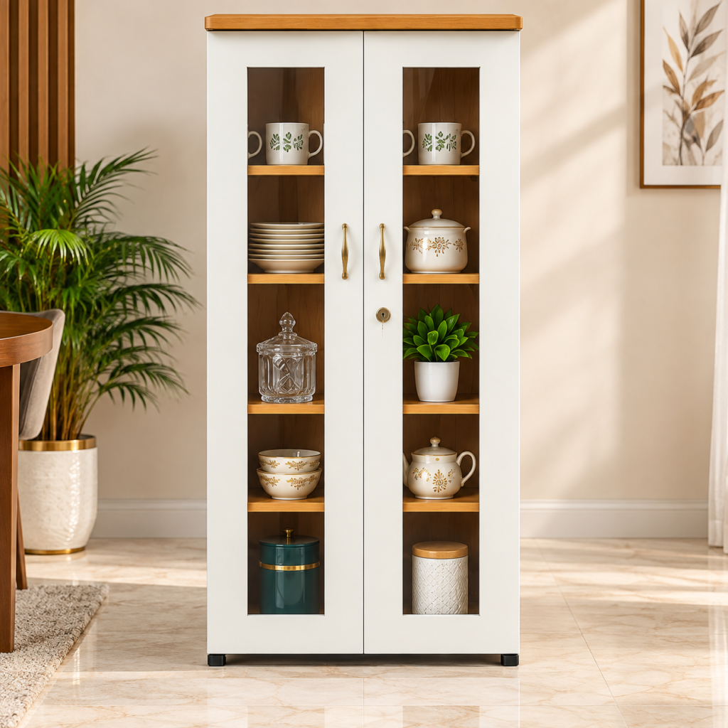 Display Cabinet with 5 Compartments, Multipurpose Showcase for Living Room