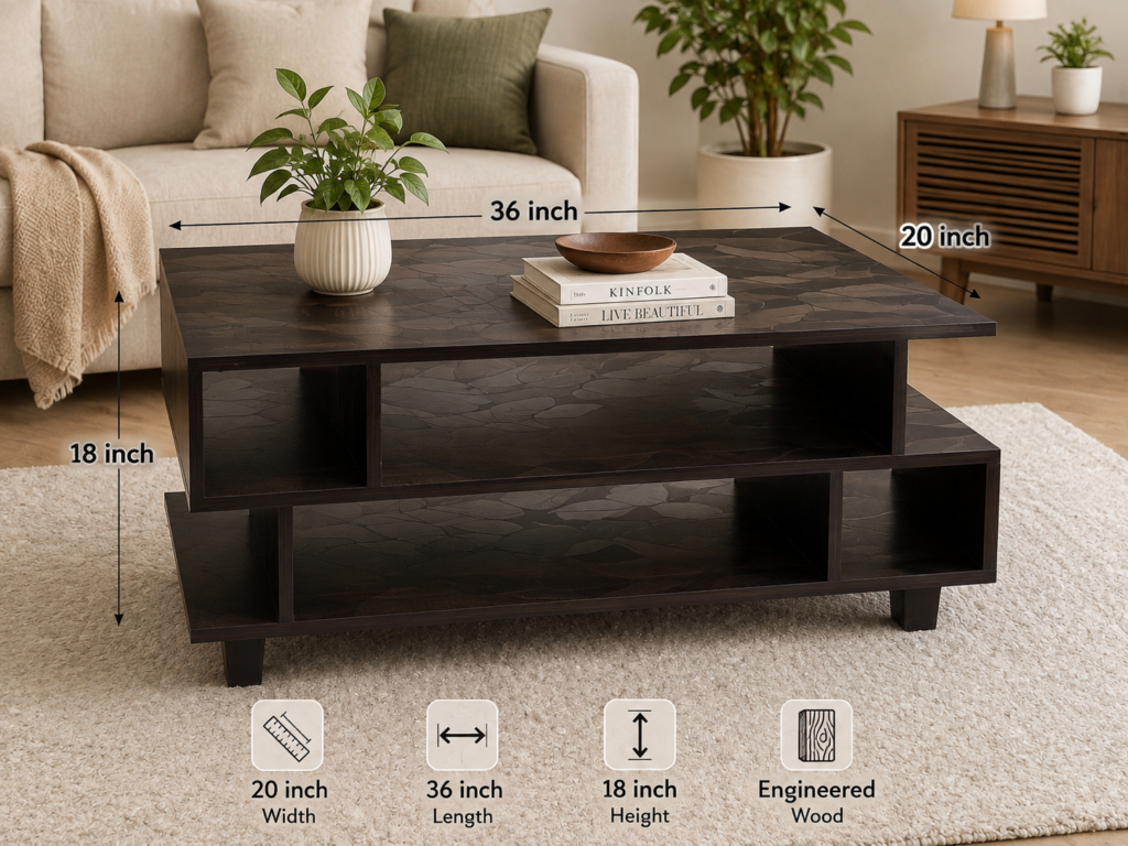 S Tea Pai Coffee Table in Brown – Modern Living Room Table
