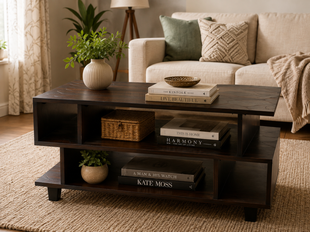 S Tea Pai Coffee Table in Brown – Modern Living Room Table