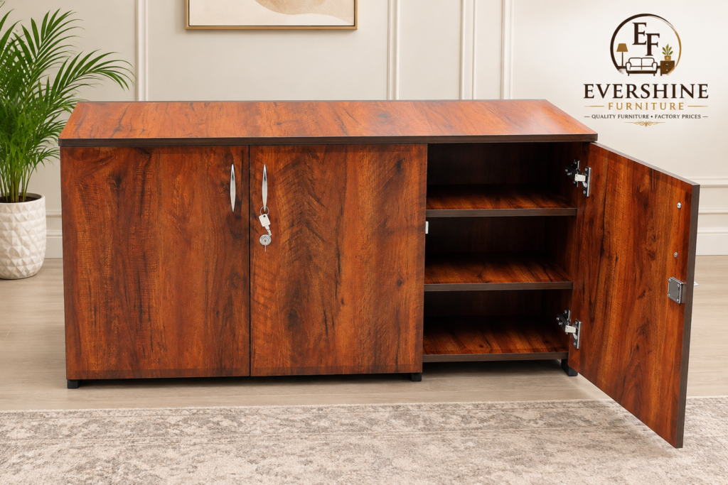 Wooden Shoe Cabinet for Home, Entryway & Living Room, Spacious Footwear Storage Organizer, Walnut Finish