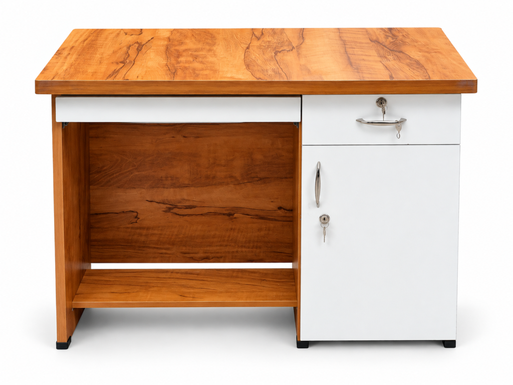 Office Table 36 x 18 x 30 Inches - White & Neshwood Finish